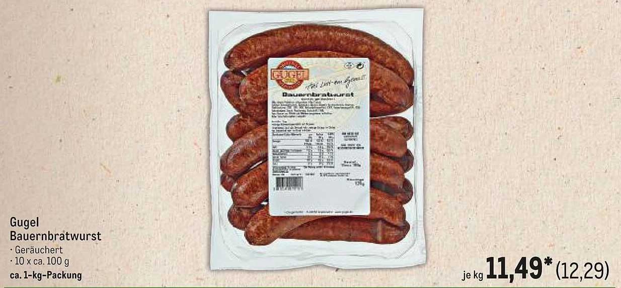 Gugel Bauernbratwurst - Geräuchert