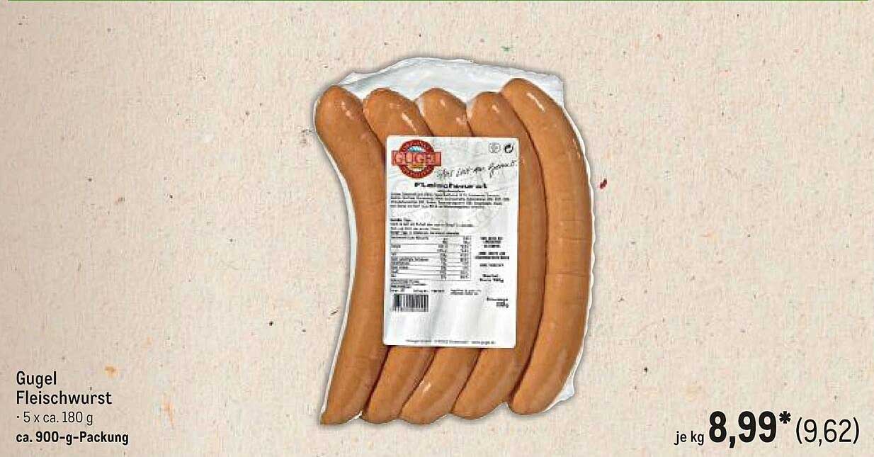 Gugel Fleischwurst – 5 x ca. 180 g