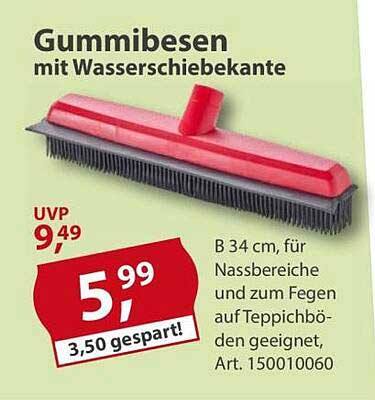Gummibesen mit Wasserschiebekante