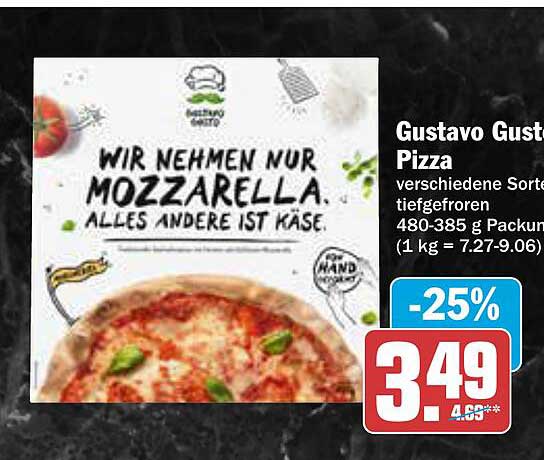 Gustavo Gustavo Pizza - verschiedene Sorten tiefgefroren