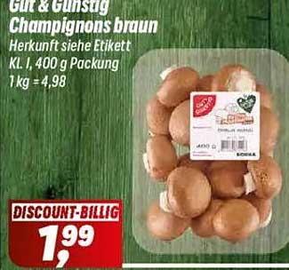 Gut & Günstig Champignons braun - 400 g Packung