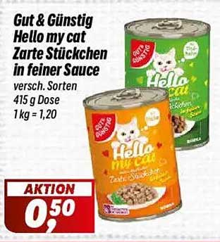 Gut & Günstig Hello my cat Zarte Stückchen in feiner Sauce