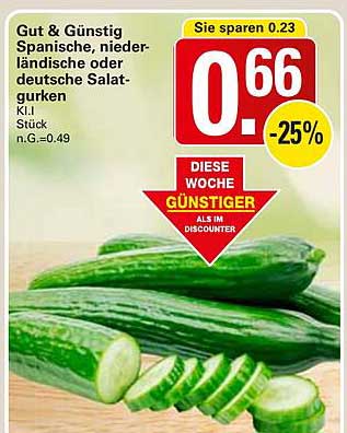 Gut & Günstig Spanische, niederländische oder deutsche Salatgurken