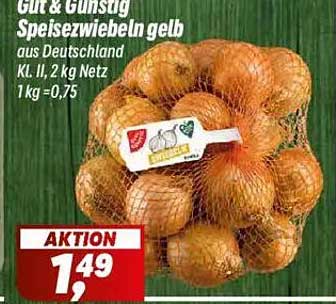 Gut & Günstig Speisezwiebeln gelb, 2 kg Netz