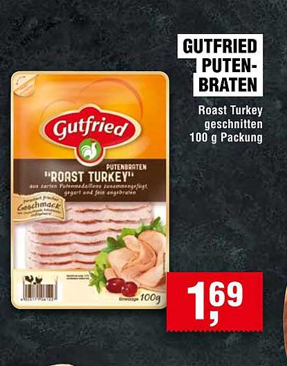 Gutfried Putenbraten - Roast Turkey geschnitten 100 g Packung