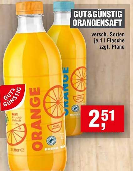 GUT&GENÜSTIG ORANGENSAFT - Verschiedene Sorten je 1 l Flasche zzgl. Pfand