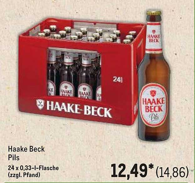 Haake Beck Pils 24 x 0,33-l-Flasche (zzgl. Pfand)