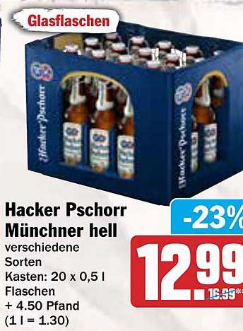 Hacker Pschorr Münchner hell - 20 x 0,5 l Kasten