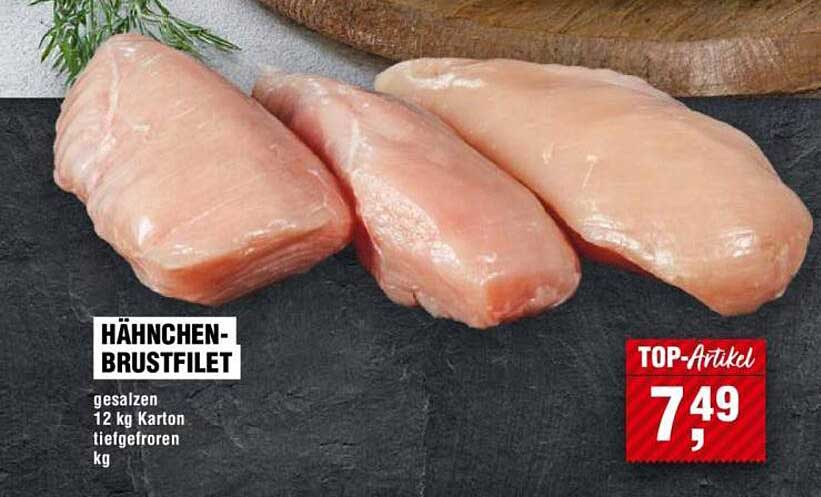 Hähnchen-Brustfilet gesalzen 12 kg Karton tiefgefroren