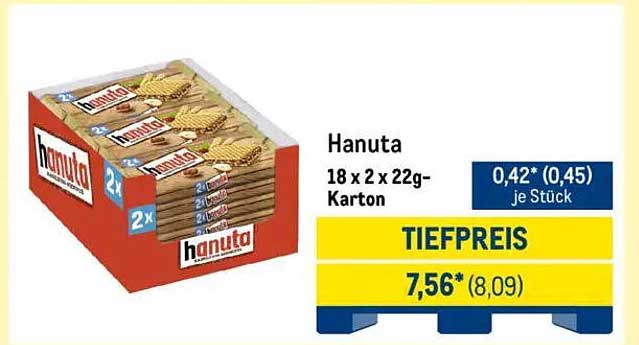 Hanuta 18 x 2 x 22g-Karton