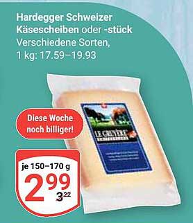 Hardegger Schweizer Käse Scheiben oder -stück, je 150-170 g