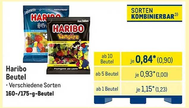 HARIBO Beutel - Verschiedene Sorten 160-/175-g-Beutel