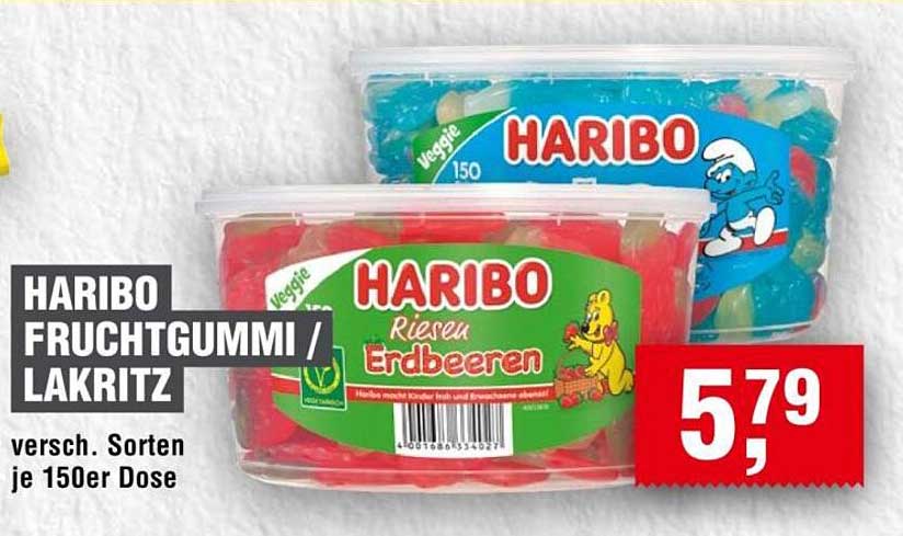 HARIBO Fruchtgummi / Lakritz - verschiedene Sorten, je 150er Dose