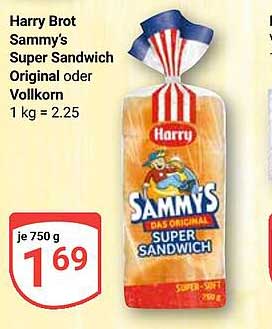 Harry Brot Sammy's Super Sandwich Original oder Vollkorn
