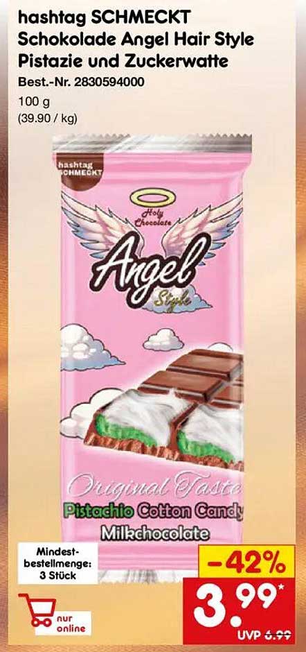 hashtag SCHMECKT Schokolade Angel Hair Style Pistazie und Zuckerwatte