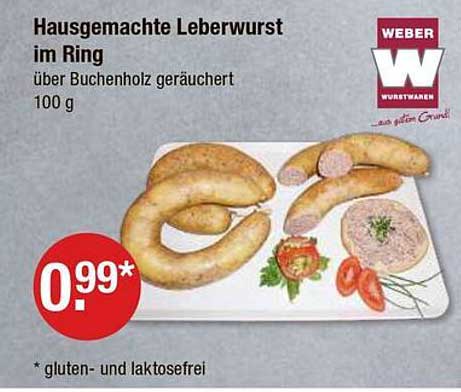 Hausgemachte Leberwurst im Ring über Buchenholz geräuchert 100 g
