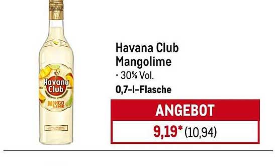 Havana Club Mangolime 0,7l Flasche - 30% Vol.
