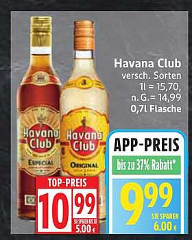 Havana Club Rum – Verschiedene Sorten 0,71 l
