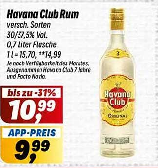 Havana Club Rum verschiedener Sorten – 0,7 Liter Flasche