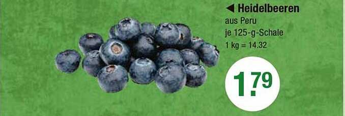 Heidelbeeren aus Peru je 125-g-Schale