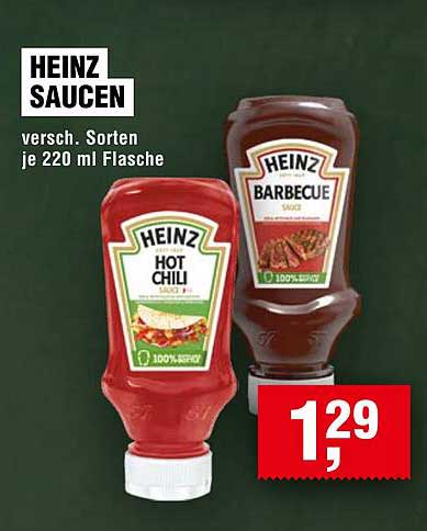 HEINZ Saucen – verschiedene Sorten je 220 ml Flasche