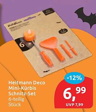 Heitmann Deco Mini-Kürbis Schnitz-Set 6-teilig