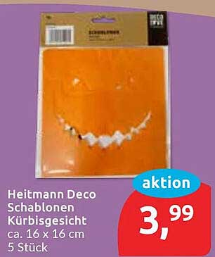 Heitmann Deco Schablonen Kürbisgesicht 5 Stück