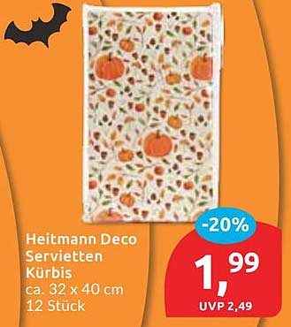Heitmann Deco Servietten Kürbis ca. 32 x 40 cm 12 Stück