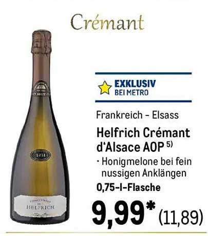 Helfrich Crémant d'Alsace AOP – 0,75-l-Flasche