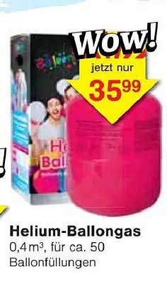 Helium-Ballongas 0,4m³ für ca. 50 Ballonfüllungen