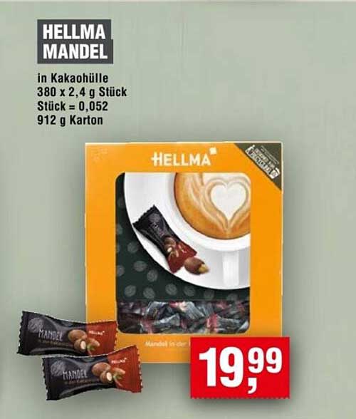 HELLMA MANDEL in Kakaohülle 380 x 2,4 g Stück