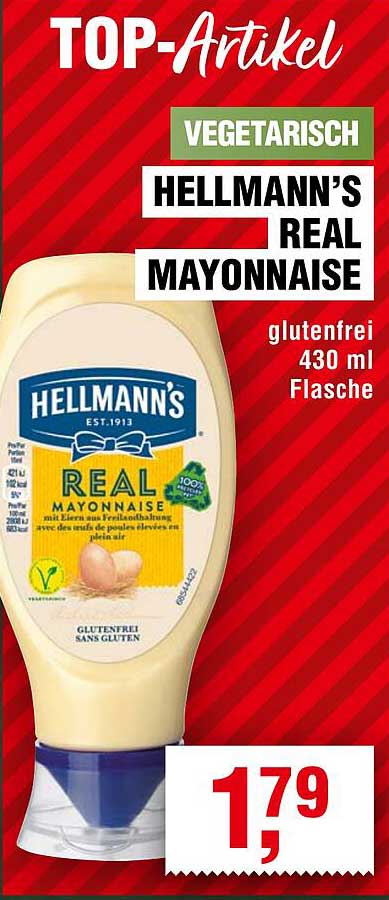 HELLMANN'S REAL MAYONNAISE 430 ml Flasche