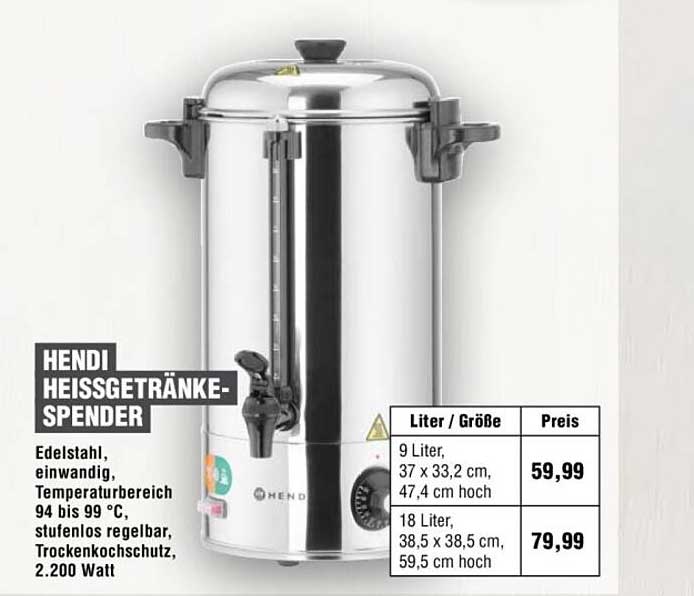 HENDI HEISSGRÄNKE-SPENDER