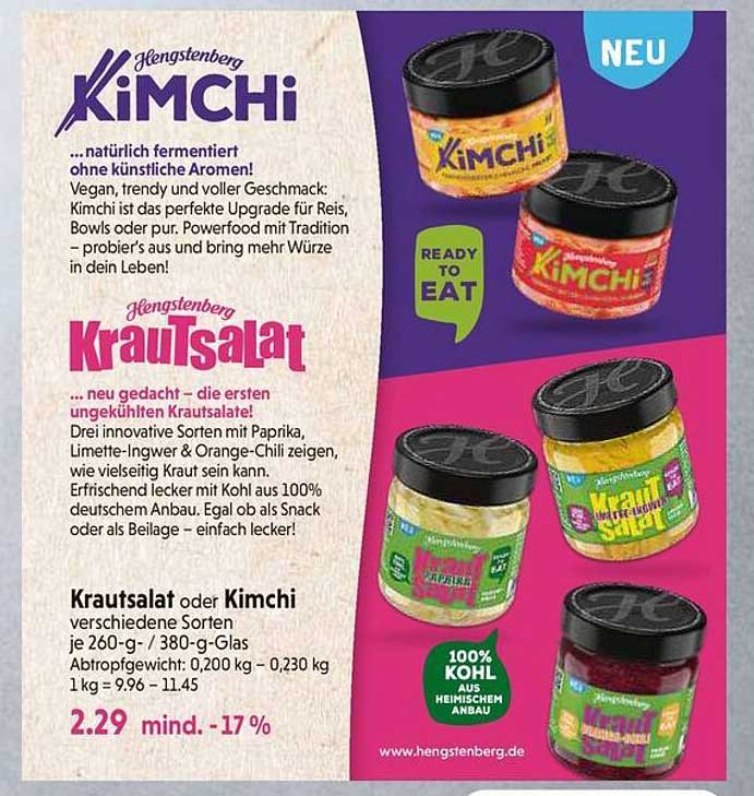 Hengstenberg Kimchi oder Krautsalat