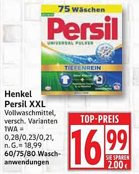 Henkel Persil XXL Vollwaschmittel für 16,99 €