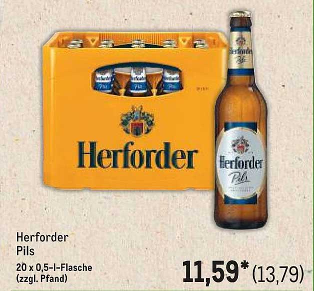 Herforder Pils 20 x 0,5 l-Flasche (zzgl. Pfand)