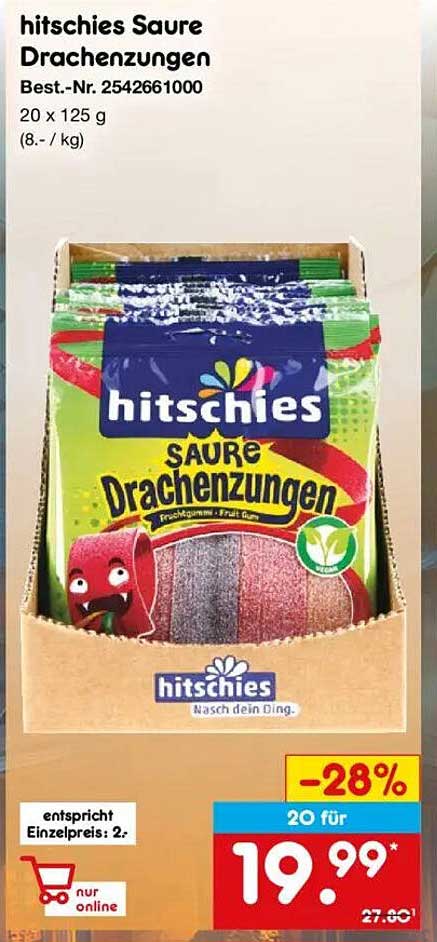 hitschies Saure Drachenzungen 20 x 125 g