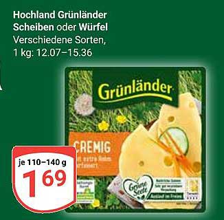 Hochland Grünländer Scheiben oder Würfel - verschiedene Sorten