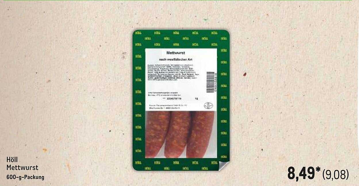 Höll Mettwurst 600-g-Packung
