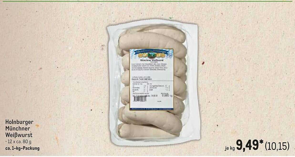 Holnburger Münchener Weißwurst - 12 x ca. 80 g