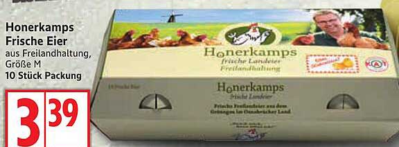 Honerkamps Frische Eier aus Freilandhaltung, Größe M - 10 Stück Packung