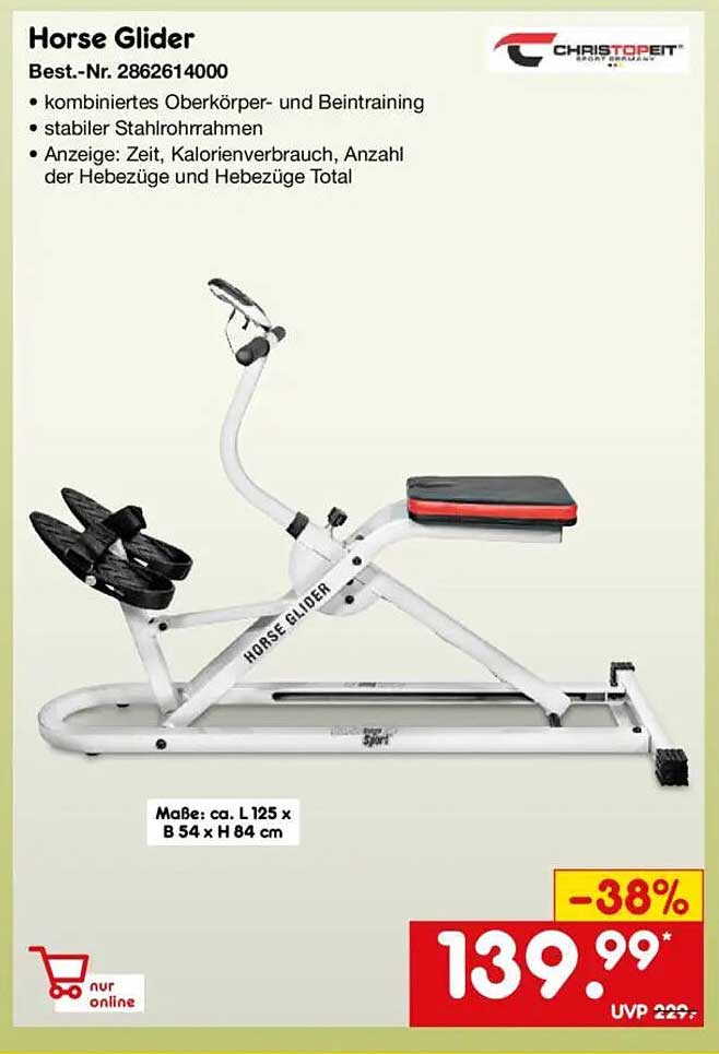 Horse Glider - Kombiniertes Oberkörper- und Beintraining