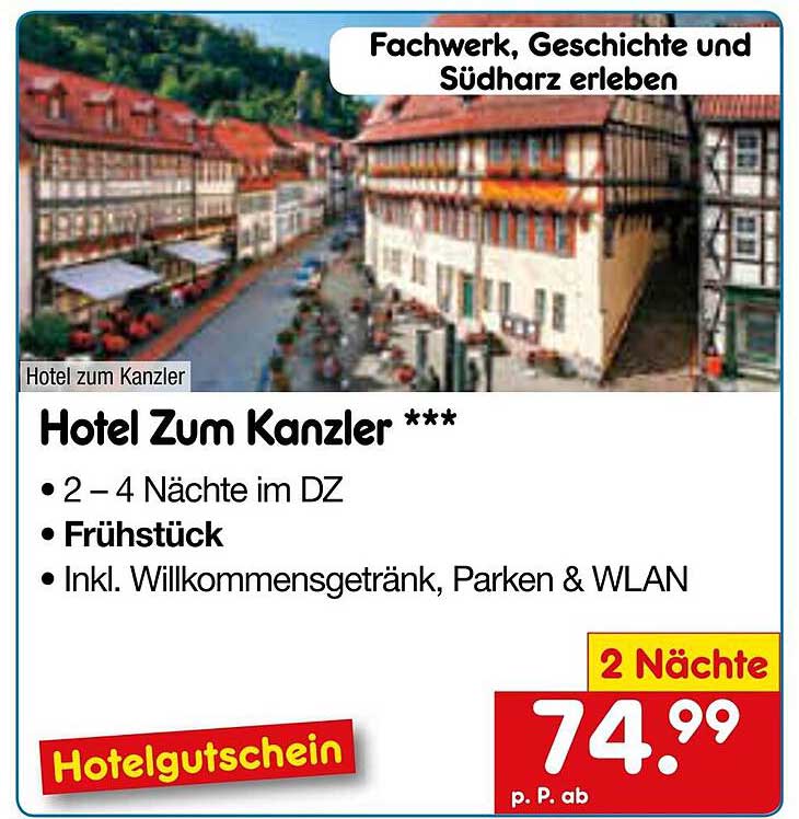 Hotel Zum Kanzler *** – 2 bis 4 Nächte im DZ inkl. Frühstück