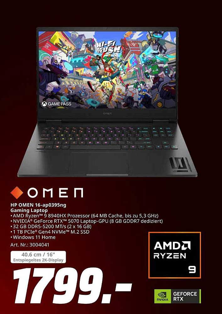 HP OMEN 16-ap0395ng Gaming Laptop