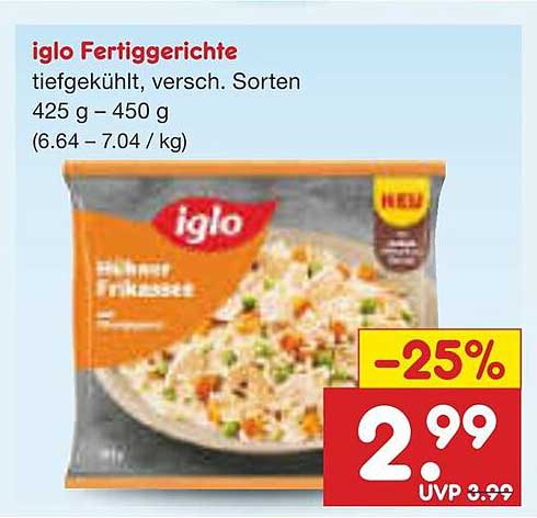iglo Fertiggerichte, tiefgekühlt, versch. Sorten