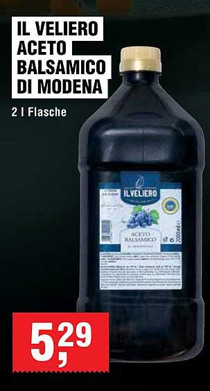 IL VELIERO ACETO BALSAMICO DI MODENA 2 l Flasche
