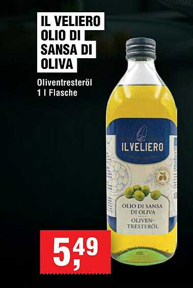 IL VELIERO OLIO DI SANSA DI OLIVA Olivenöl 1 l Flasche