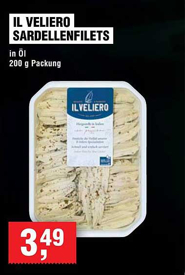 IL VELIERO Sardellenfilets in Öl - 200 g Packung