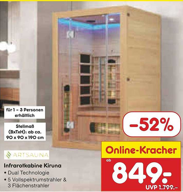 Infrarotkabine Kiruna – Online-Kracher für Ihr Zuhause
