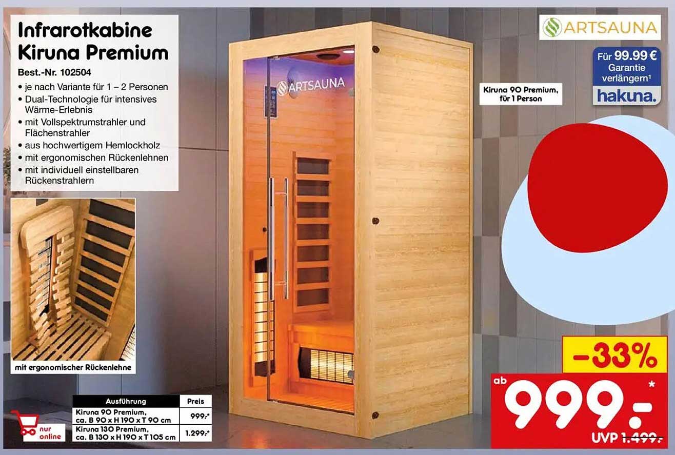 Infrarotkabine Kiruna Premium